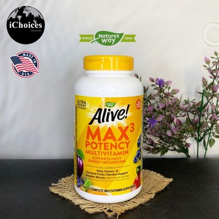 วิตามินรวม Natures Way® Alive Max3 Potency Multivitamin 180 Tablets