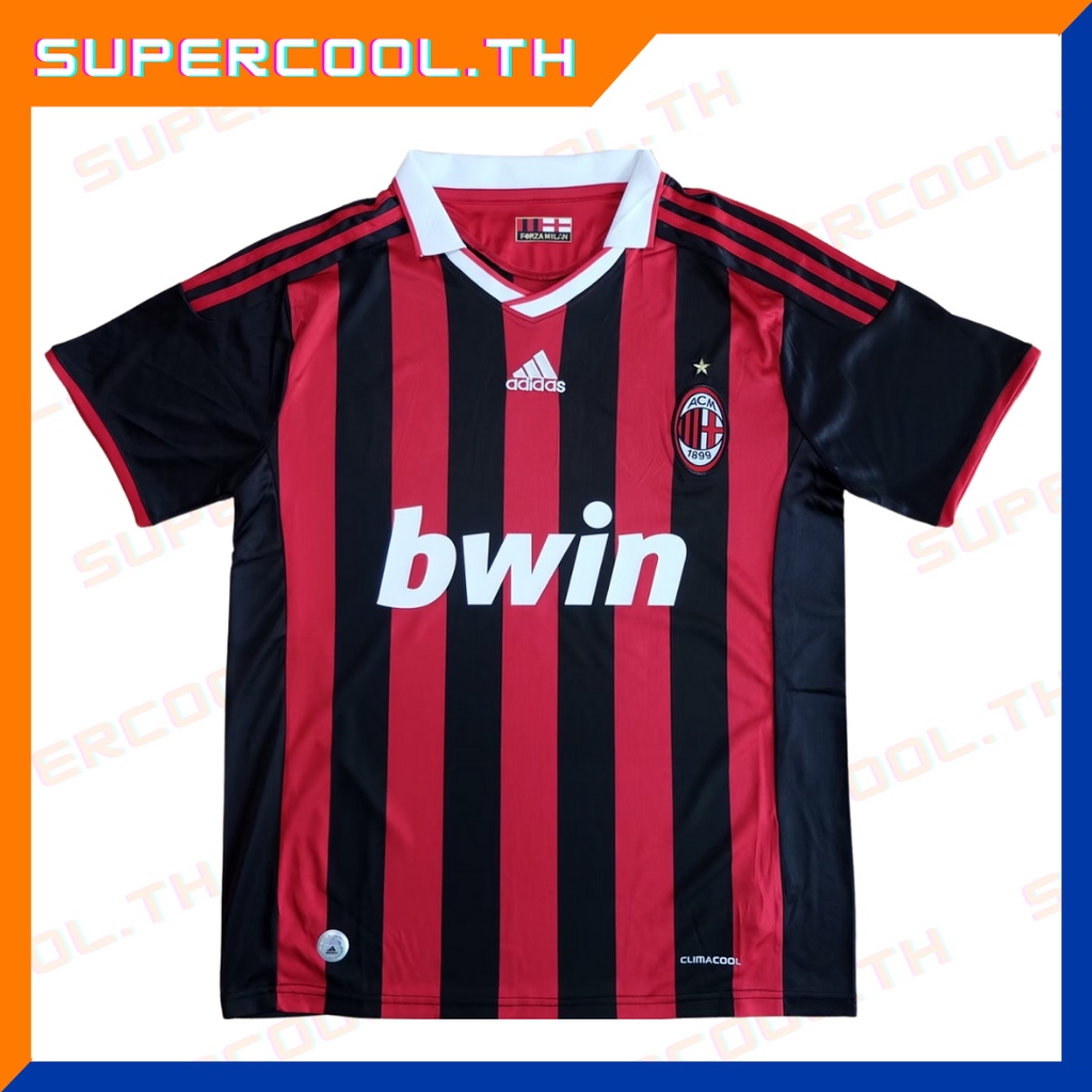 AC Milan 2009/10 Vintage Jersey เสื้อฟุตบอลย้อนยุค เสื้อเอซี มิลานย้อนยุค