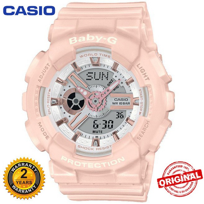 Hot sale)Casio Baby-G BA110 Black Gold Wrist Watch Women Sport