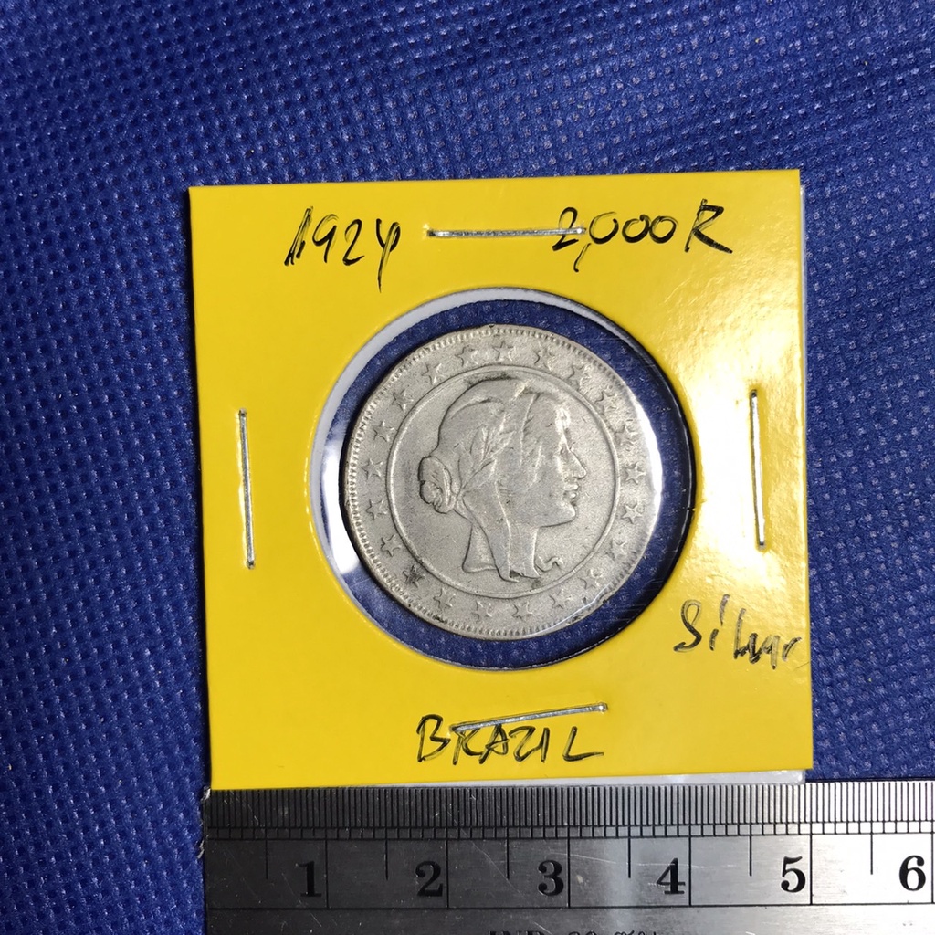 Special Lot No.60295 เหรียญเงิน ปี1924 บราซิล 2,000 REIS เหรียญสะสม เหรียญต่างประเทศ เหรียญเก่า หายาก ราคาถูก