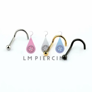 Stainless steel nose ring จิวจมูกสแตนเลส แบบก้านเสียบ **ราคาต่อ 1 ข้าง **