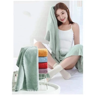 YJP-01 【220กรัม】ผ้าเช็ดตัว ขนเป็ด ผ้าขนหนู สีพื้น ผ้าขนนุ่ม ห่อตัวได้ ไม่กุ้นขอบ
