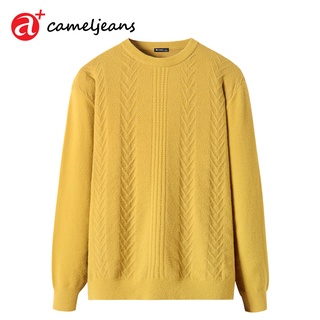 Cameljeans เสื้อกันหนาวลําลอง แขนยาว ผ้าถัก แฟชั่นสําหรับผู้ชาย