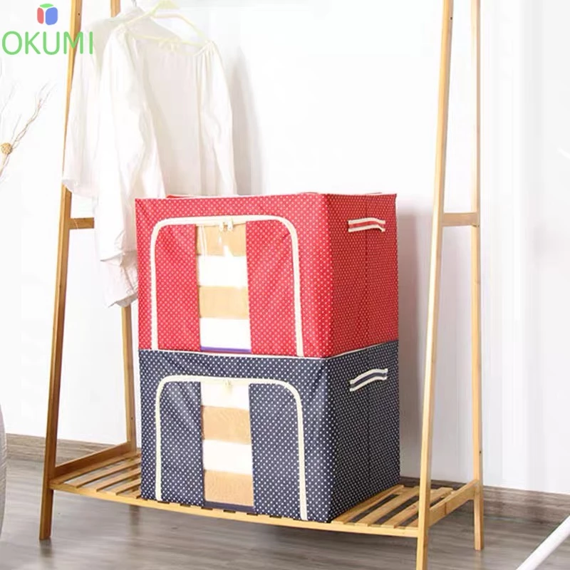 OKUMI_SHOP กล่องผ้าพับได้  กล่องเอนกประสงค์ ใส่ของ อุปกรณ์จัดเก็บเสื้อผ้า ผ้าห่ม thumbnail 6