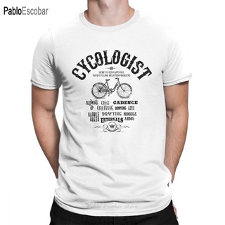 คอลูกเรือเสื้อยืดลําลอง ผ้าฝ้าย 100% แขนสั้น คอกลม พิมพ์ลาย Cycologist สไตล์วินเทจ สําหรับขี่จักรยานS-5XL