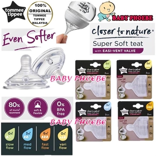 Tommee Tippee จุกนมหลอก แบบนุ่มพิเศษ พร้อมวาล์ว ใส่ง่าย (2 ชิ้น)