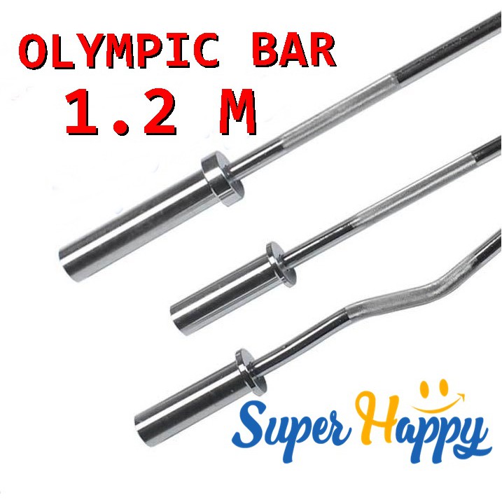 บาร์โอลิมปิค ขนาด 2 นิ้ว Olympic Barbell แกนบาร์เบล บาร์ยกน้ำหนัก 120 cm Commercial Grade