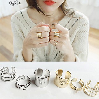 👍💍3 ชิ้น / ชุดแหวนเปิด Midi Finger Knuckle Stack แหวนวง แหวนเกลี้ยง