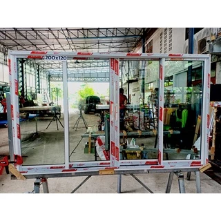 🏡200x120หน้าต่างบานเลื่อนอลูมิเนียม แบ่ง4ช่อง🏡พร้อมส่ง🚚ค่าส่งถูก🏡,คุ้มค่าคุ้มราคา🏡อลู 0.8 มิล🏡กระจก5มิล