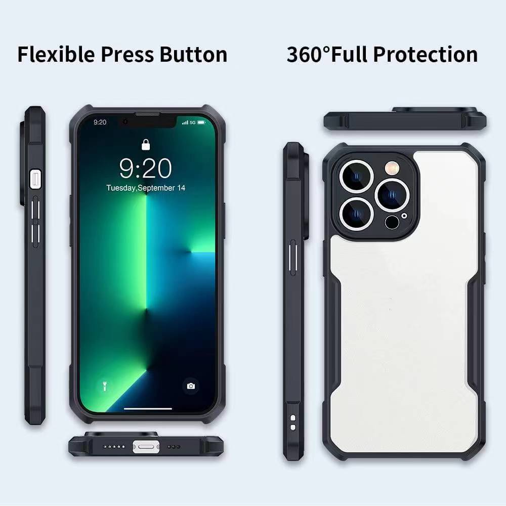 (พร้อมส่งในไทย)เคสกันกระแทกขอบสีหลังใสiPhone14/14 Pro/14 Plus/14 ProMax