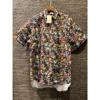 VETEMENTS CARTOON PRINT BRUSHED COTTON SHIRT เสื้อเชิ้ตแขนสั้น ลายปริ้นการ์ตูน แบรนด์เวตมองต์ส โอเวอร์ไซส์