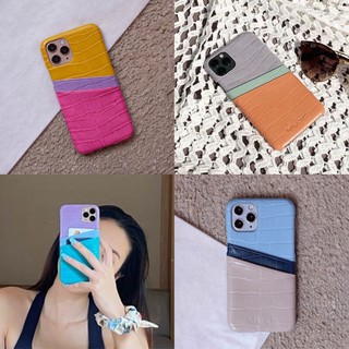 (โค้ด8MUSE65ลด65.-)(7+/8+series)MUSE 3Tone Card Holder Phone Case COLORFUL