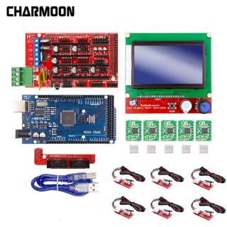 ชุดตัวควบคุม สําหรับเครื่องพิมพ์ 3d Arduino Mega 2560 R3 Ramps 1.4 Lcd 12864 6 Limit Switch Endstop 5 A4988