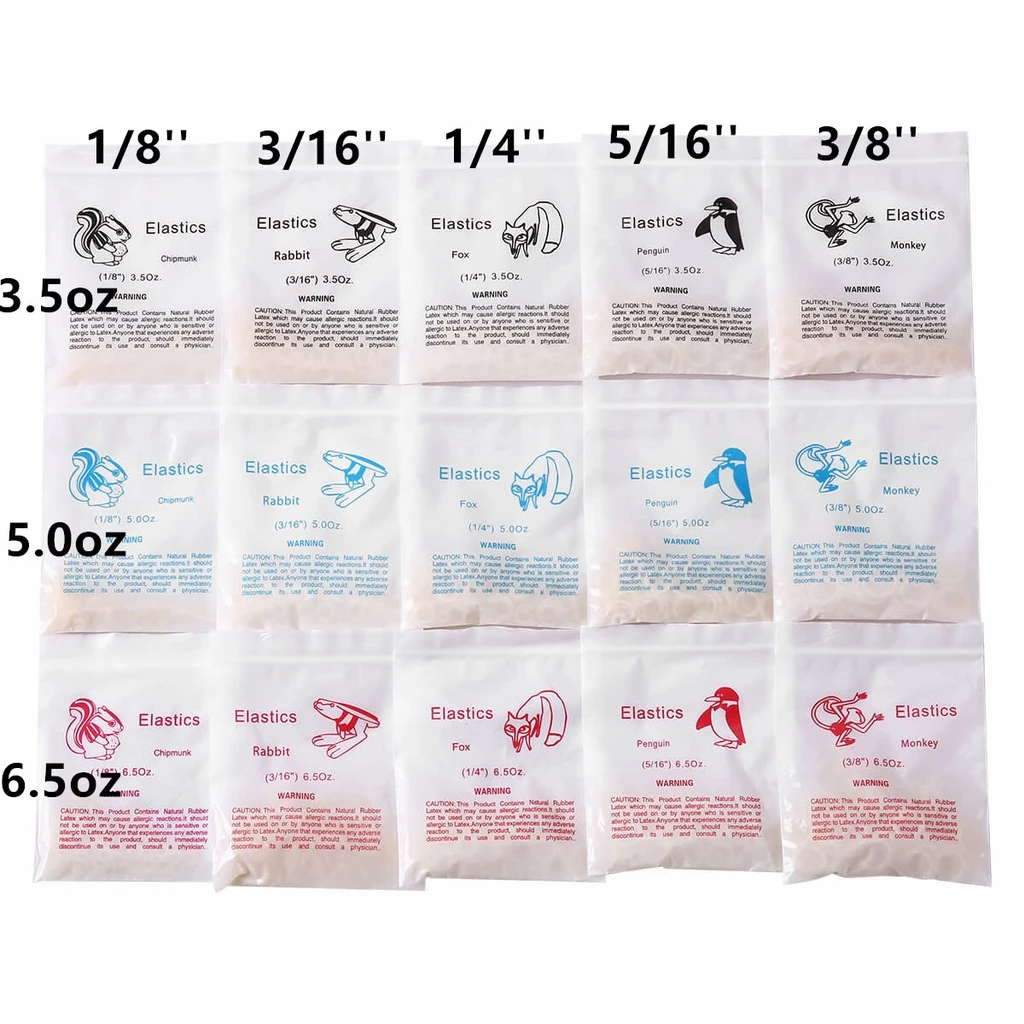 【ddydental】ยางรัดโซ่ 3.5 ออนซ์ 100 ชิ้น & 5.0 ออนซ์ & 6.5 ออนซ์ 1/8 3/16 1/4 5/16 3/8