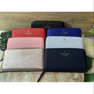 KATE SPADE  LONG WALLET กระเป๋าสตางค์ใบยาวรุ่นใหม่ล่าสุดหนัง Saffiano