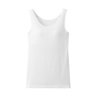 เสื้อกล้ามมีบราเสริมด้านใน Muji lyocell bra tank top (มูจิ) แท้ สีขาว