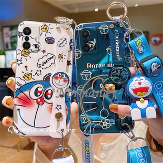 เคสโทรศัพท์ 2021 New Phong Casing Xiaomi 11T Pro Mi 11 Lite 5G NE Mi 10T Pro Blu-ray Case Cute Cartoon Doraemon Doll Pendant TPU Softcase with Wristband Lanyard Protective Cover เคส