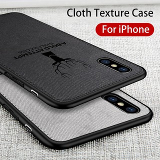 iPhone X XS MAX 7/8 Plus เคส Phone Casing เคสโทรศัพท์ Soft Case【Textile Fabric Deer】Slim Thin เคสมือถือ Cover