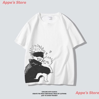 Appes Store New Mens T-shirt Short-sleeved Jujutsu Kaisen Hong Kong Style Ins Trend Top Summer Korean Loose Tide Brand