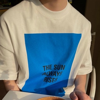 เสื้อยืดแขนสั้น คอกลม ทรงหลวม พิมพ์ลาย JIL SANDER สีฟ้า สไตล์มินิมอล สําหรับผู้ชาย และผู้หญิง