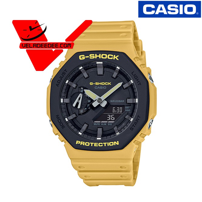 CASIO G-SHOCK GA-2110SU นาฬิกาข้อมือชาย สายเรซิ่น (ประกัน CMG 1 ปี) รุ่น GA-2110SU-9ADR (สีเหลือง)