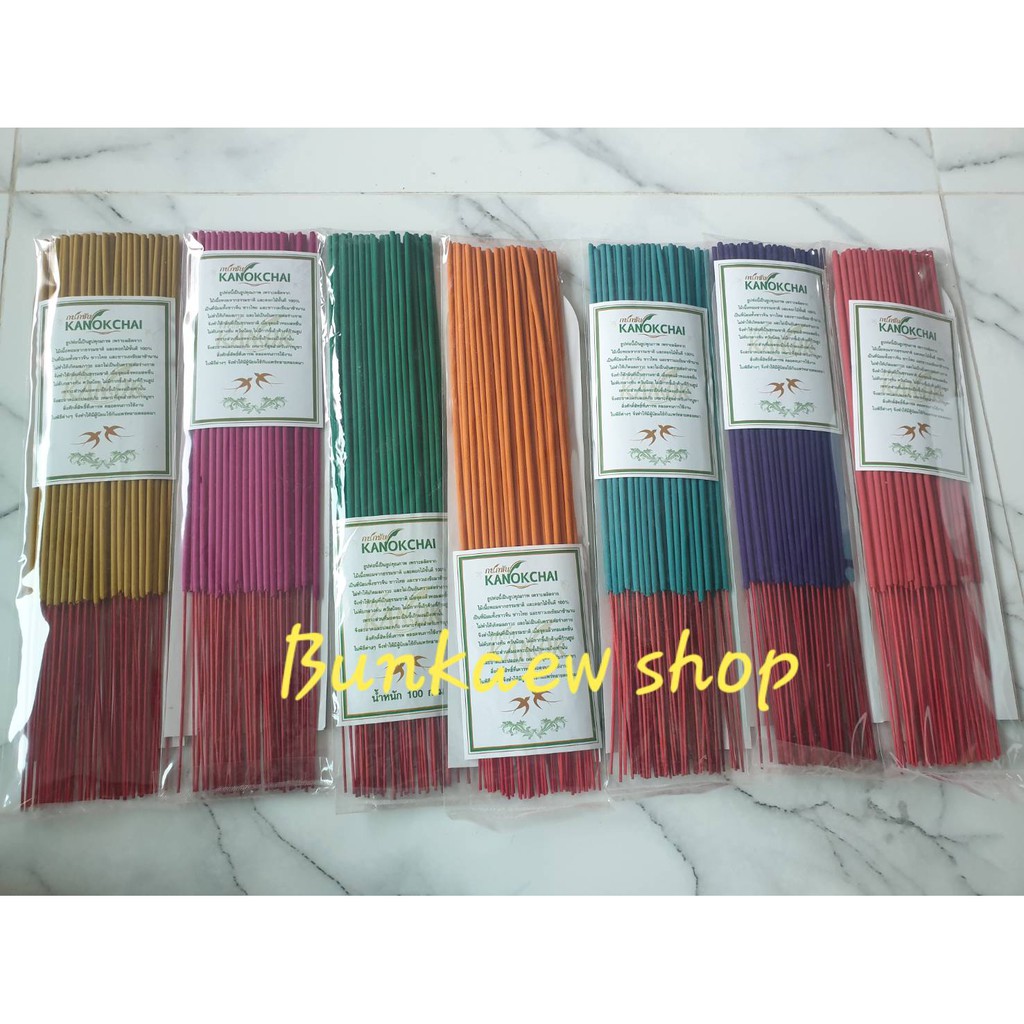 ธูป ธูปสี กลิ่นหอมดอกมะลิสด ประจำวันเกิด มี 7 สี 100 กรัม 13นิ้ว