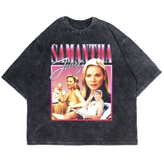 เสื้อยืดพิมพ์ลายแฟชั่นเสื้อยืดโอเวอร์ไซซ์ ลาย SAMANTHA JONES WASHING VINTAGE TEE (เสื้อยืดซักผ้า)