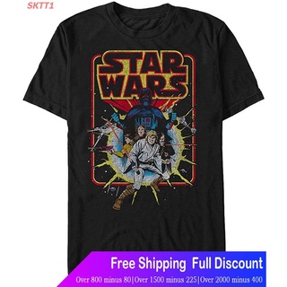 SKTT1 สตาร์วอร์สเสื้อยืดลำลอง Star Wars Mens Old School Comic Graphic T-Shirt star wars Sports T-shirt