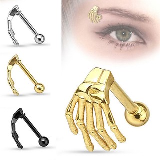 SM ตุ้มหูมือโครงกระดูก Barbell Stainless Steel