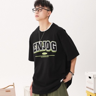 🔥COD🔥แฟชั่นเสื้อยืดคอกลม หลวมและระบายอากาศได้ เสื้อยืดพิมพ์ลาย เสื้อยืดคู่รักเกาหลี Unisex ปรับให้เป็นผู้นำเทรนด์ เสื้อยืดผู้ชาย ไซส์: S-2XL