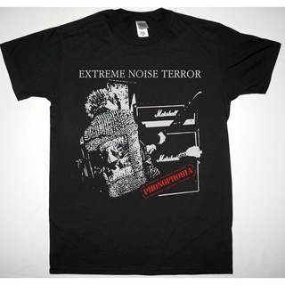 เสื้อยืดผู้ชาย Cooler Extreme Noise Terror fonophobia Extreme เสื้อยืดลําลองแฟชั่นสําหรับผู้ชาย แขนสั้น พิมพ์ลายโลหะ S-5