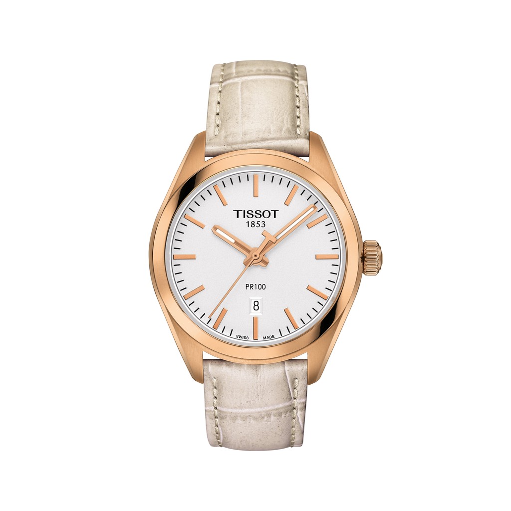 Tissot PR 100 Lady ทิสโซต์ พีอาร์ 100 สีเงิน ครีม T1012103603100 นาฬิกาผู้หญิง