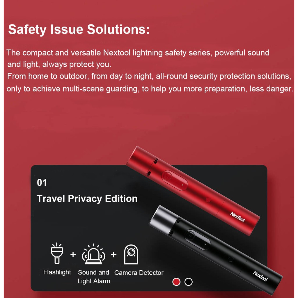 ไฟฉาย XIAOMI NEXTOOL NE20042 - Lightning Flashlight - Travel Privacy Edition  สีดำกับสีแดง