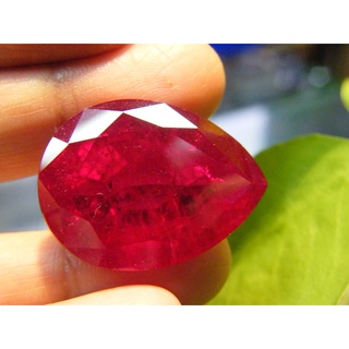 พลอย ทับทิม รูบี้ ของเทียม สีแดง รูปไข่ 12X16 มม 1เม็ด 16..กะรัต ...LAB MADE Gemstone OVAL 12X16 MM