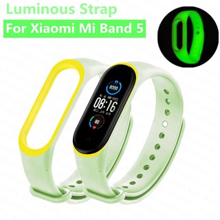 Xiaomi Mi Band 5 3 4 Luminous Bracelet Sport Silicone Watch Strap Wristband For Xiaomi Mi Band 3 4 5 band4 3 band5