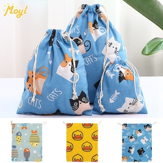 Cotton Drawstring Bag Travel Underwear Makeup Pouch Toys Storage Bag Cloth Bag MOYL