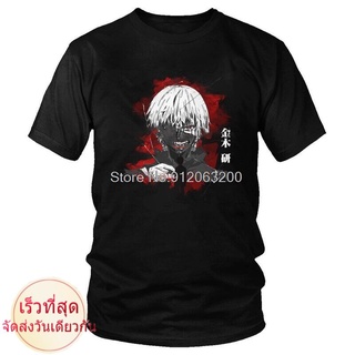 เสื้อยืดผ้าฝ้ายพรีเมี่ยม เสื้อยืดแขนสั้น ผ้าฝ้าย พิมพ์ลายการ์ตูนอนิเมะ Tokyo Ghoul Ken Kaneki สไตล์ญี่ปุ่น สําหรับผู้ชาย