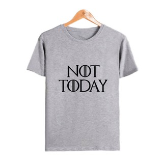 เสื้อยืดสีขาว❍Game of Thrones Arya Stark Not Today Unisex T-Shirt Casual Crew Neck Tee Top AS-4XL