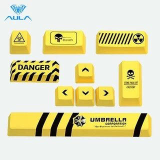 Aula PBT ปุ่มกดคีย์บอร์ด 10 คีย์ 3 สี คุณภาพสูง ถอดออกได้ กันลื่น ทนต่อการสึกหรอ