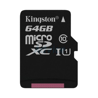 อุปกรณ์เก็บข้อมูล Micro SD 64GB Class 10 Kingston (100MB/s.) ของแท้ !! ใช้กับสมาร์ทโฟน กล้องหน้ารถยนต์ กล้อง IP Camera