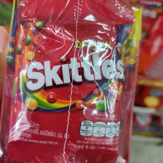 skittles ลูกอมผลไม้รวม สกิตเทิลล์  15 กรัม x 12 ถุง