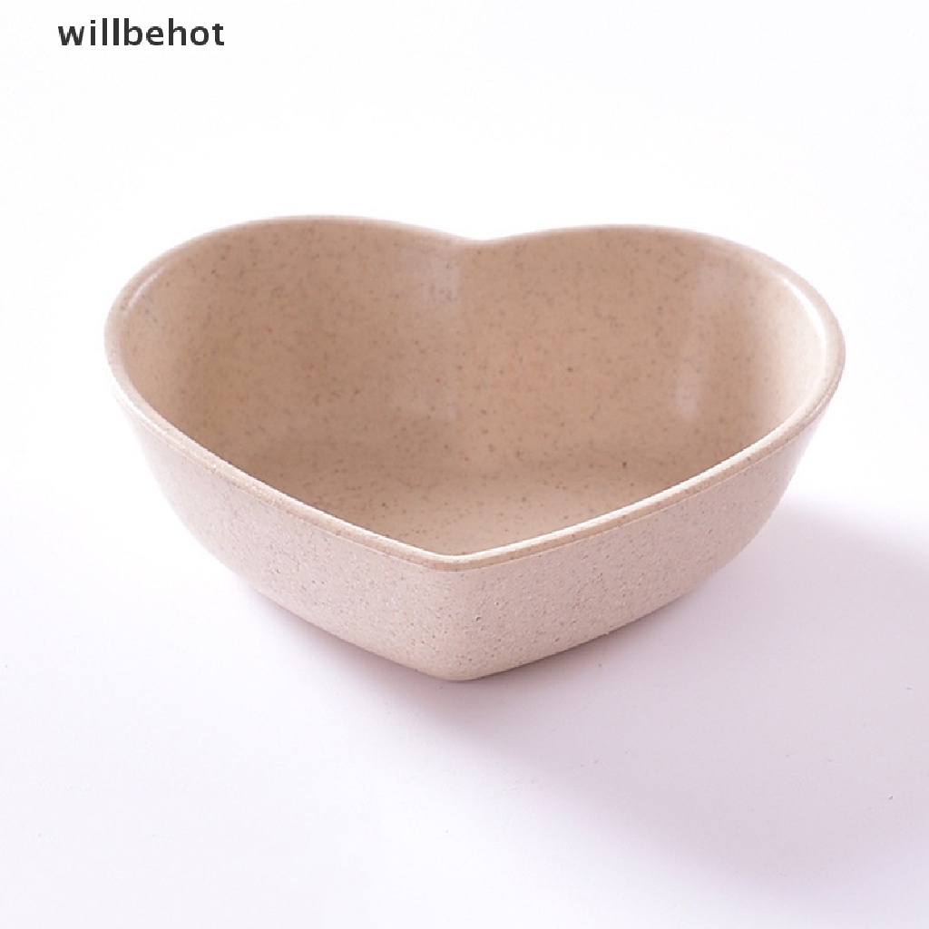 Willbehot ชามฟางข้าวสาลี รูปหัวใจน่ารัก ขนมขบเคี้ยว ห้องครัว ขนาดเล็ก