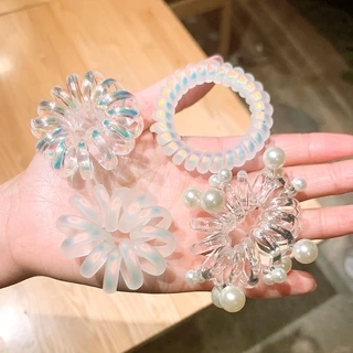 2021แหวนผมสายโทรศัพท์หญิงfrosted Mermaid Jiเชือกหัวใหม่ไม่มีรอยต่อหวานเรียบง่ายเชือกผมสีแดง