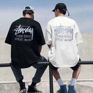 เสื้อยืดแขนสั้น พิมพ์ลายตัวอักษร Stussy ทรงหลวม สําหรับผู้ชาย และผู้หญิงS-5XL