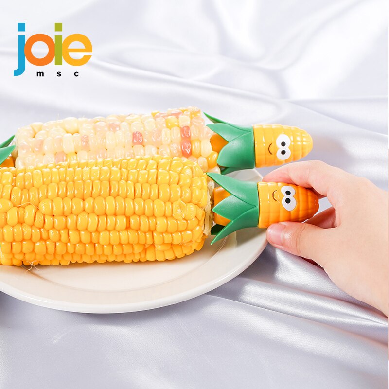 Joie ที่วางข้าวโพดบนตัวยึดซังทําความสะอาดปลอดภัยจากข้าวโพดร้อนสแตนเลสง่ามด้ามพลาสติกปลอดสาร BPA
