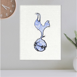 โปสเตอร์ ผ้าแคนวาส ตราสโมสร Tottenham Hotspur ทอตนัมฮอตสเปอร์ ลายเส้นปากกาสีเมจิก ภาพวาดสเก็ตช์