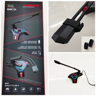 MICROPHONE+Mouse Bungeeหรือตัวยึดสายเมาส์ 2 ชิ้น ถอดได้ ไมค์USB ไฟRGB ตัดเสียงรบกวน(GADONX GMC-01 SMART MICROPHONE)