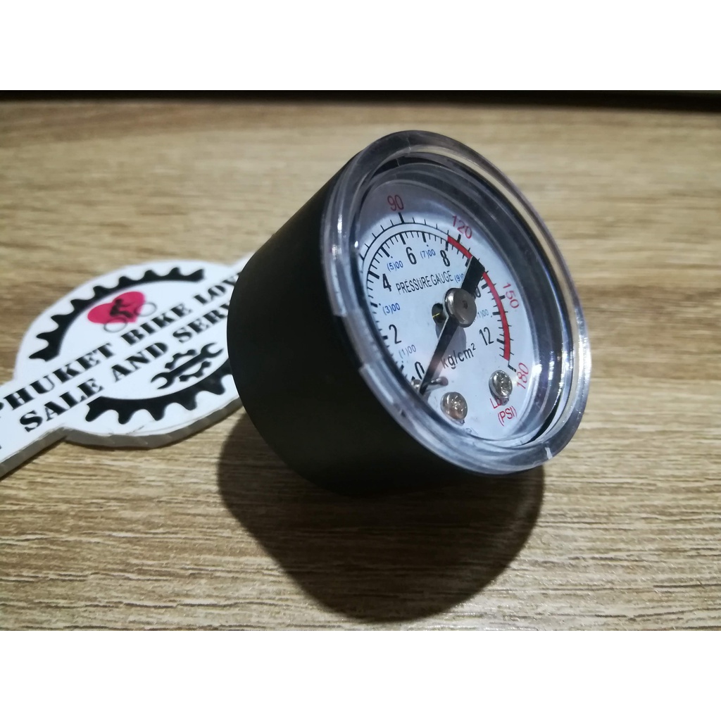 เกจวัดแรงดันถังลม เกลียวเล็ก air pressure gauge 9mm 1/8 NPT thread double scale for air compressor ส