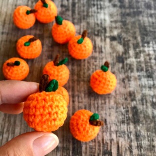 🍊ส้มจิ๋วถักไหมพรม Crochet mini orange ขนาด 2.3cm