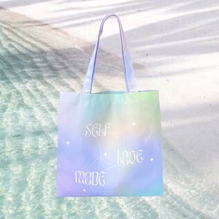 ✨NEW✨vibes.brandd☁️🌊Self Love Mint Tote bag🌊☁️กระเป๋าผ้า vibes รุ่น ใบใหญ่